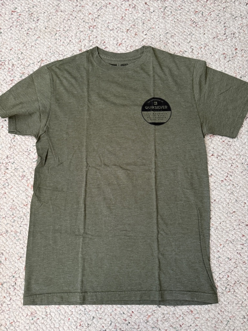 Quiksilver Men's Olive Green Short Sleeve Logo Tee